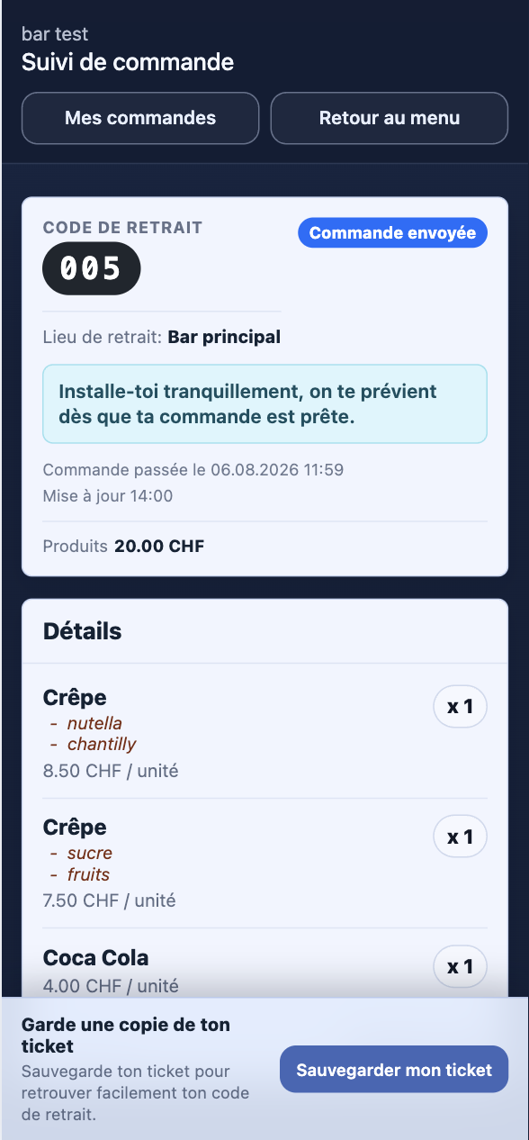 Suivi de commande client