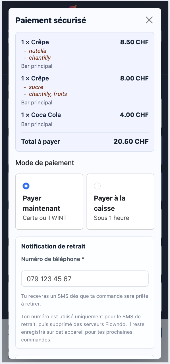 Paiement mobile sécurisé
